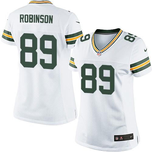 Women's Limited Dave Robinson Nike Jersey White Road - #89 NFL Green Bay Packers